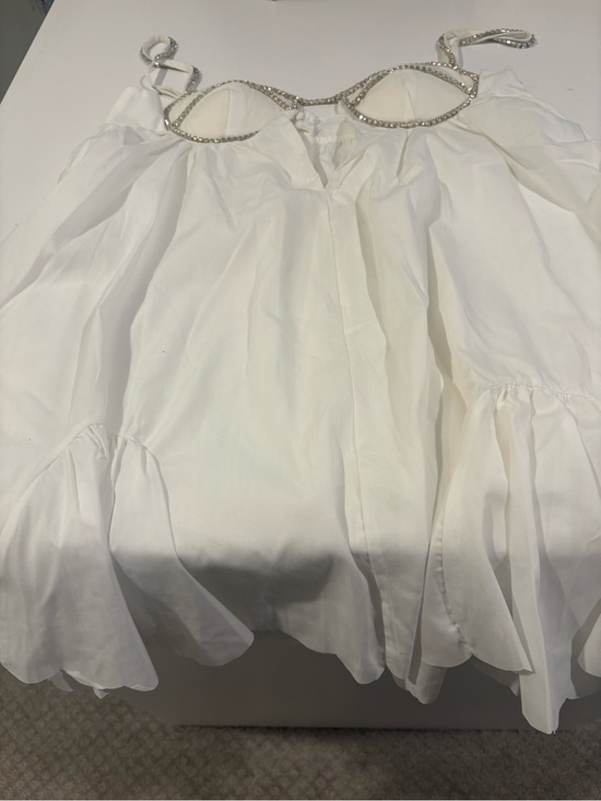Dresses & Skirts - White Beaded Bust Mini Dress
